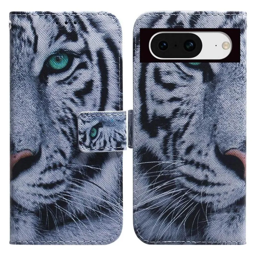 Cover-Discount Google Pixel 8 - Leder Hülle Tiger