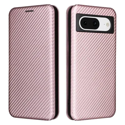 Cover-Discount Google Pixel 8 - Carbon Look Flip Case rosa