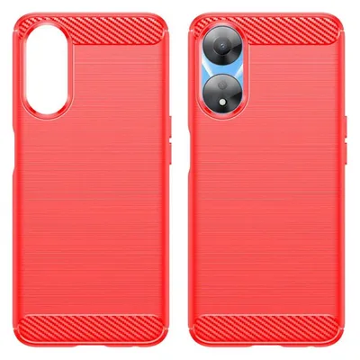 Cover-Discount OPPO A58 5G / A78 5G - Metall Carbon Look Hülle rot