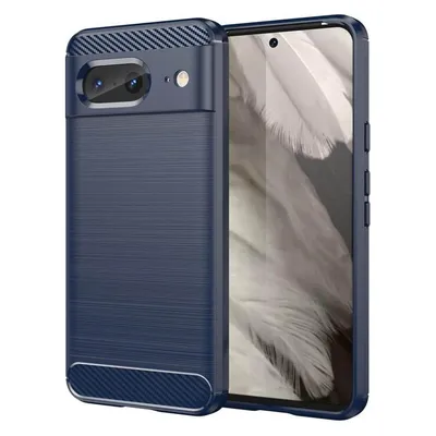 Cover-Discount Google Pixel 8 - Metall Carbon Look Hülle blau