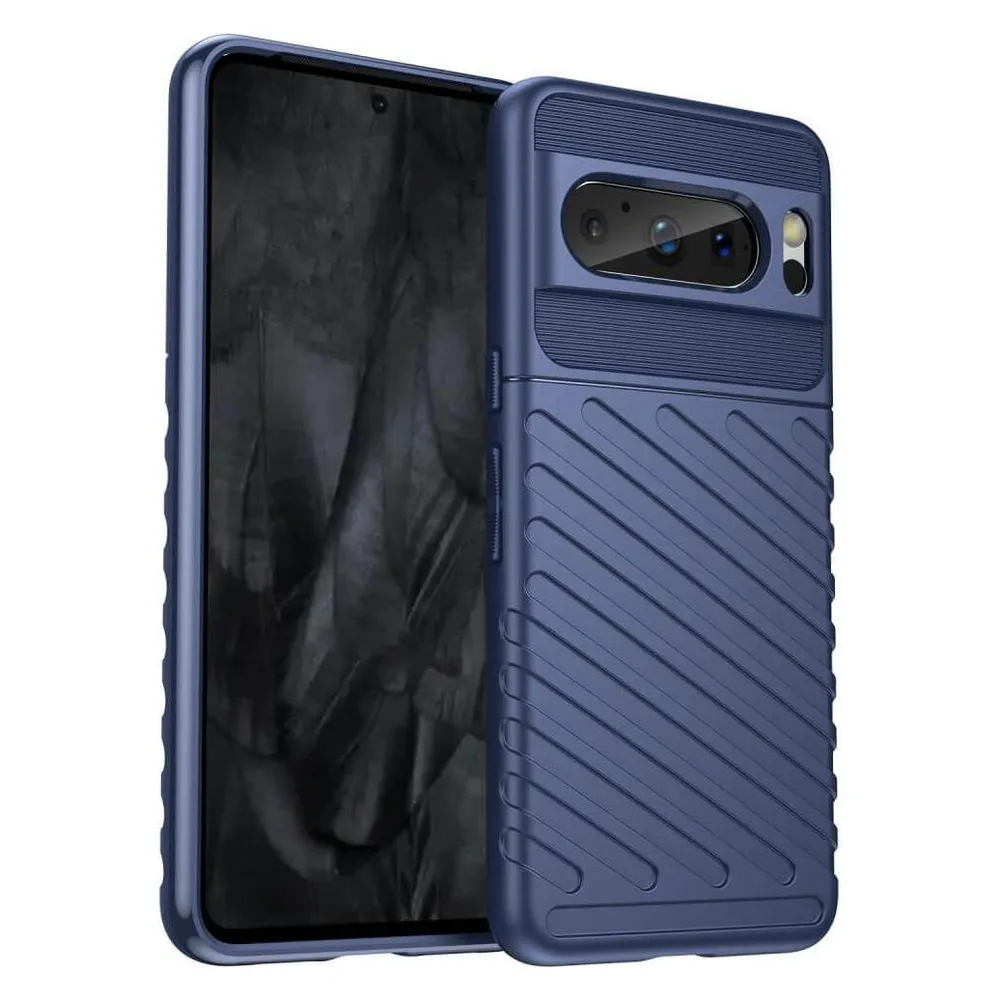 Cover-Discount Google Pixel 8 Pro - Textur Gummi Hülle blau