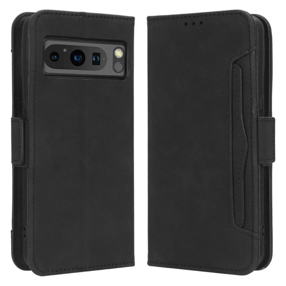 Cover-Discount Google Pixel 8 Pro - Etui mit vielen Kartenfächer schwarz