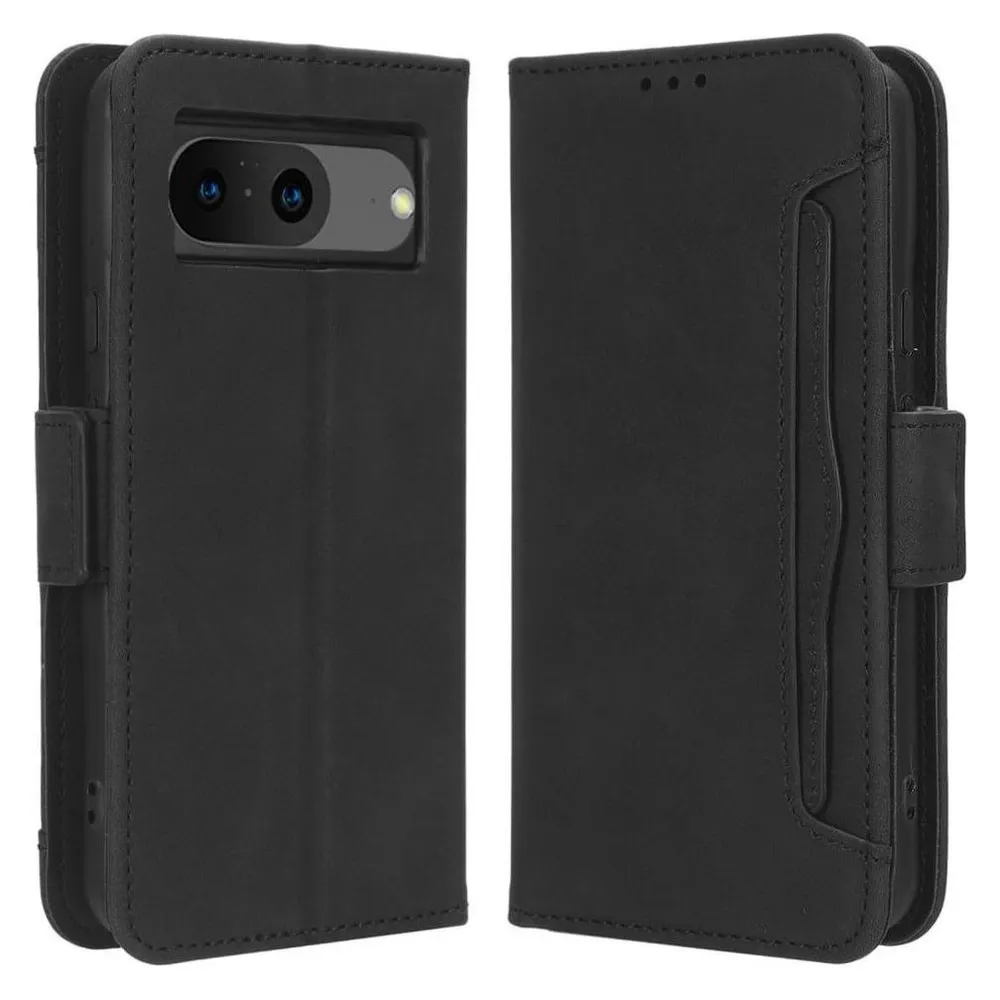 Cover-Discount Google Pixel 8 - Etui mit vielen Kartenfächer schwarz