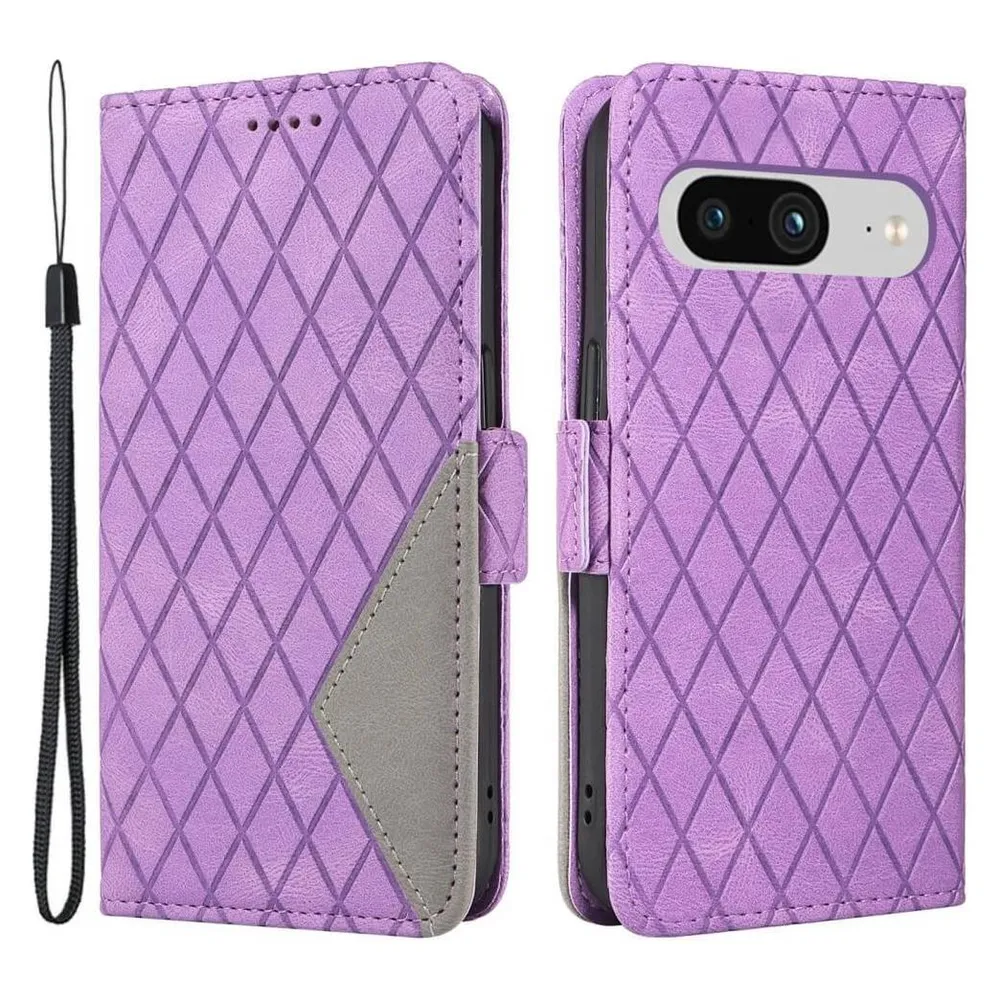 Cover-Discount Google Pixel 8 - Etui Hülle Rhombus violett