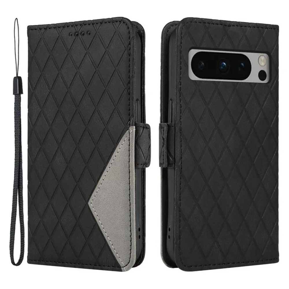 Cover-Discount Google Pixel 8 Pro - Etui Hülle Rhombus schwarz