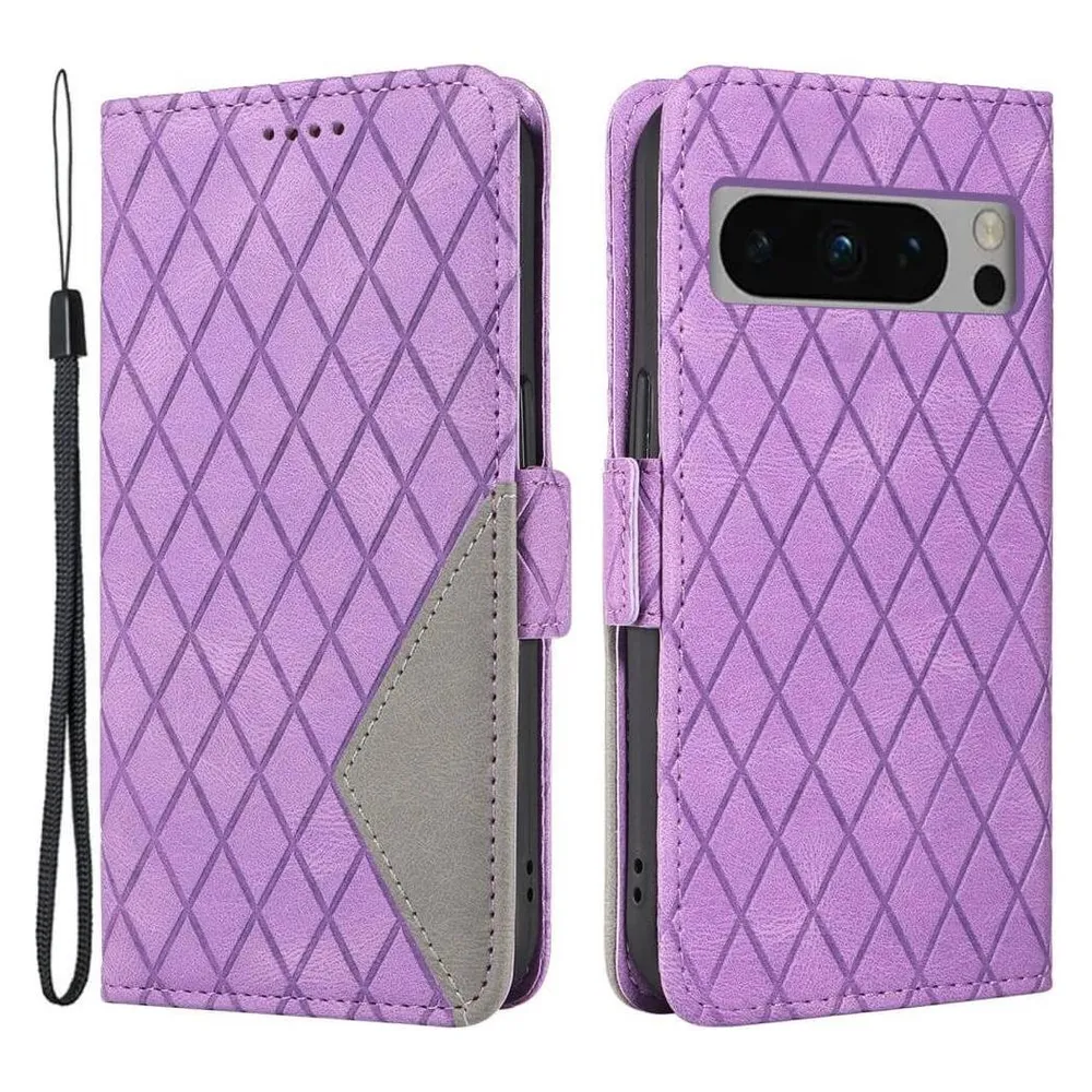 Cover-Discount Google Pixel 8 Pro - Etui Hülle Rhombus violett