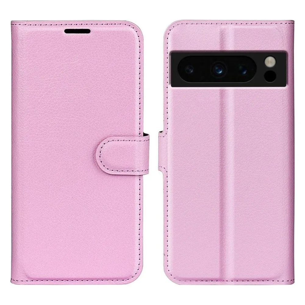 Cover-Discount Google Pixel 8 Pro - Leder Etui Hülle rosa