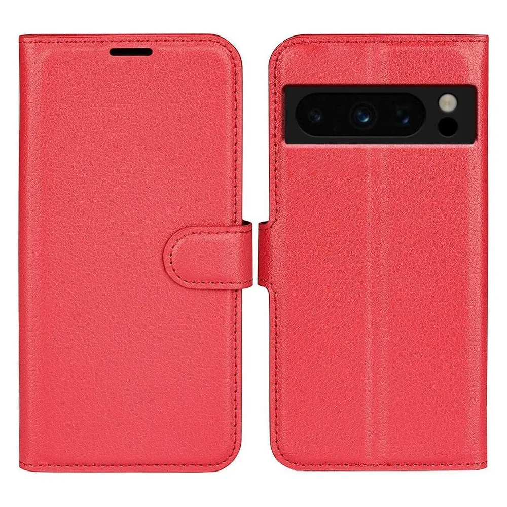 Cover-Discount Google Pixel 8 Pro - Leder Etui Hülle rot