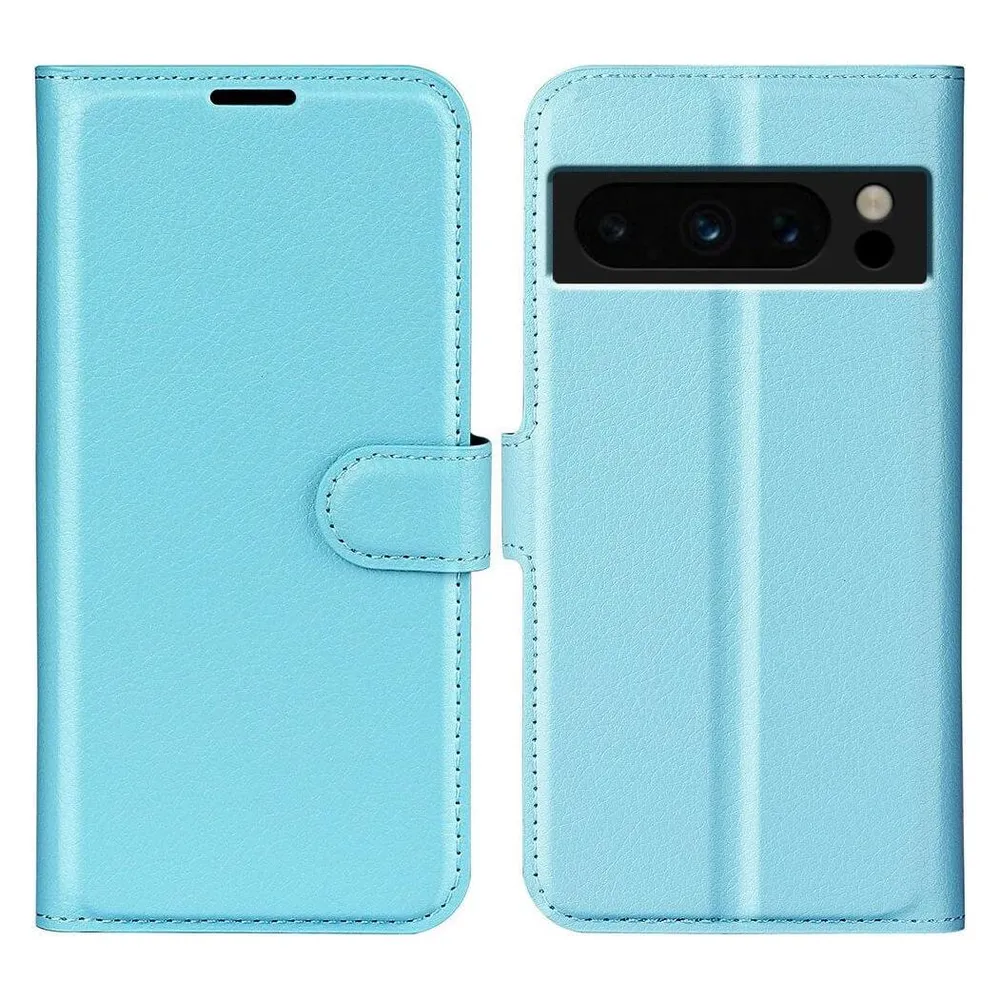 Cover-Discount Google Pixel 8 Pro - Leder Etui Hülle hellblau