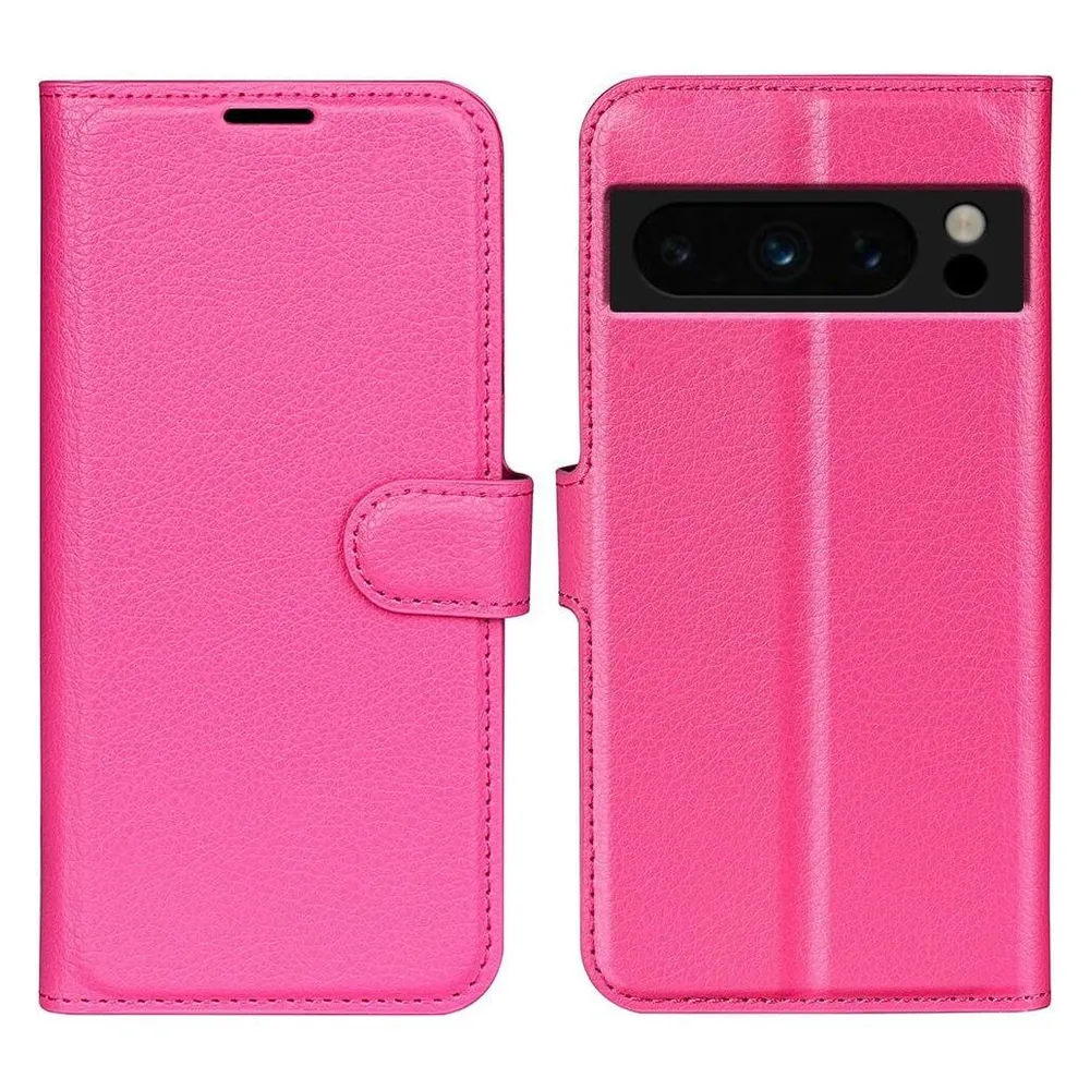 Cover-Discount Google Pixel 8 Pro - Leder Etui Hülle pink