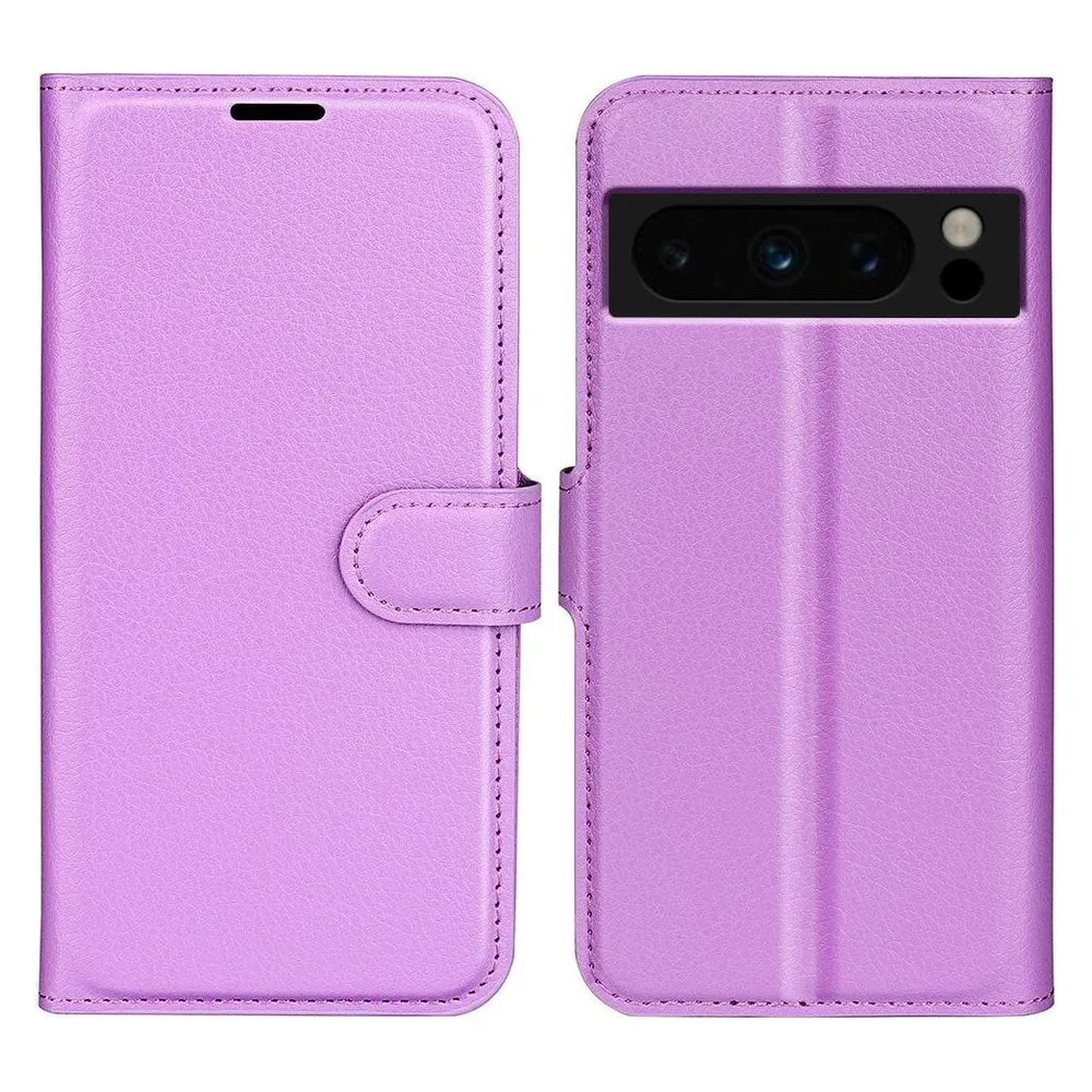 Cover-Discount Google Pixel 8 Pro - Leder Etui Hülle violett