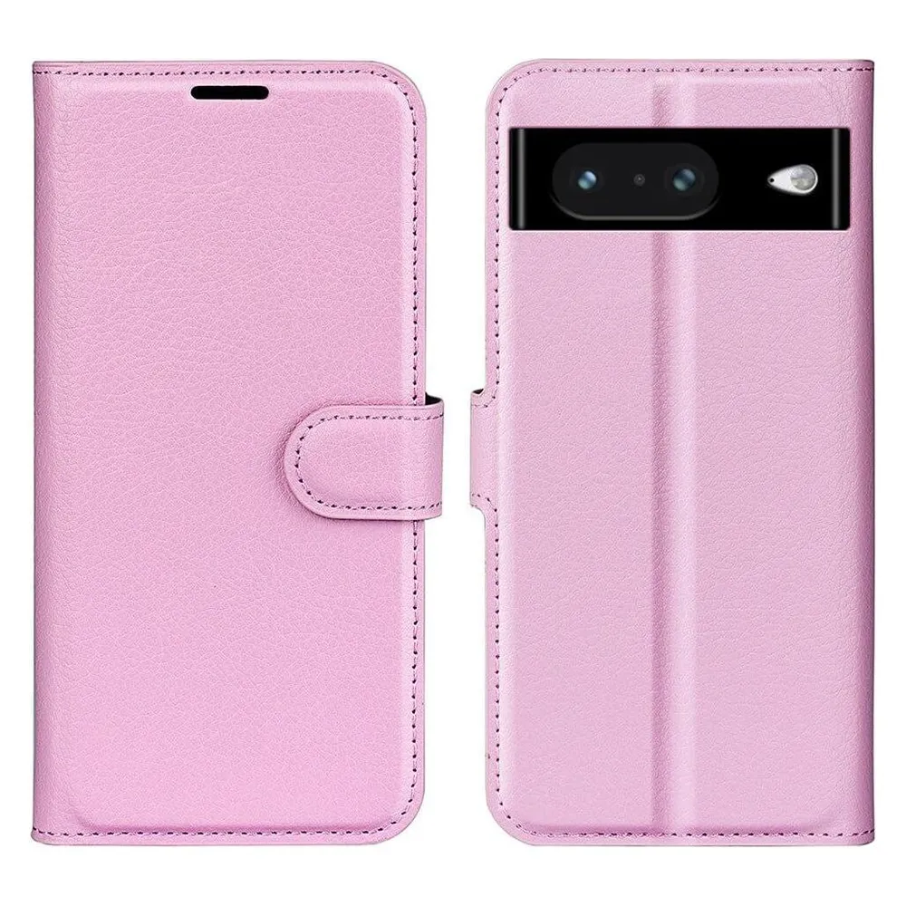 Cover-Discount Google Pixel 8 - Leder Etui Hülle rosa