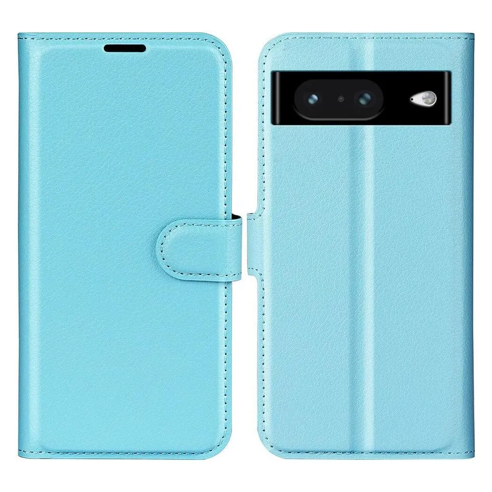 Cover-Discount Google Pixel 8 - Leder Etui Hülle hellblau