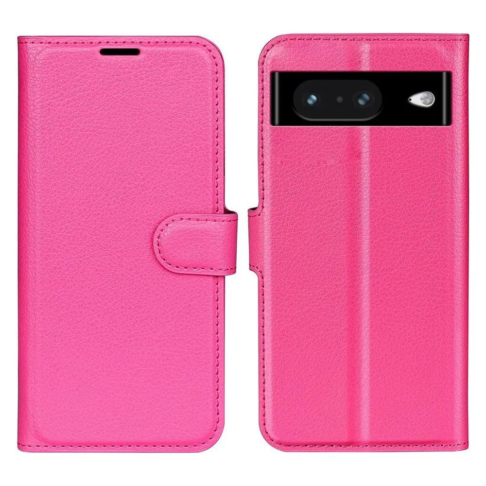 Cover-Discount Google Pixel 8 - Leder Etui Hülle pink