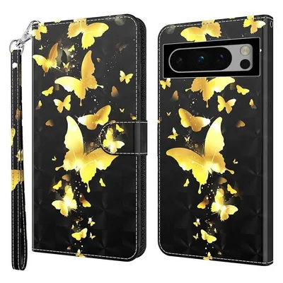 Cover-Discount Google Pixel 8 Pro - Etui Glitzer Effekt Schmetterling gold