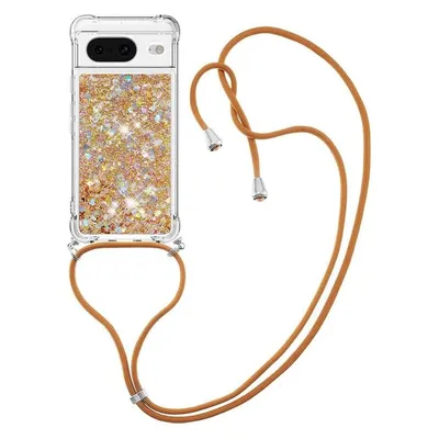 Cover-Discount Google Pixel 8 - Glitzer Hülle mit Umhängeband gold
