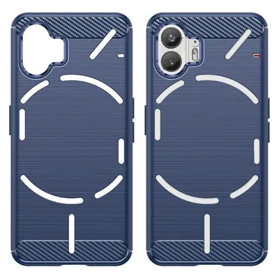Cover-Discount Nothing Phone (2) - Metall Carbon Look Hülle blau (Nothing Phone (2))