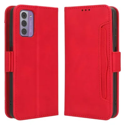 Cover-Discount Nokia G42- Etui mit vielen Kartenfächer rot