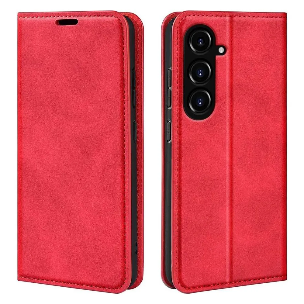 Cover-Discount Galaxy S23 FE - Stand Flip Case Hülle rot