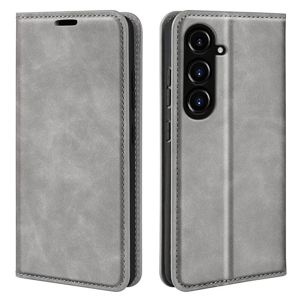 Cover-Discount Galaxy S23 FE - Stand Flip Case Hülle grau