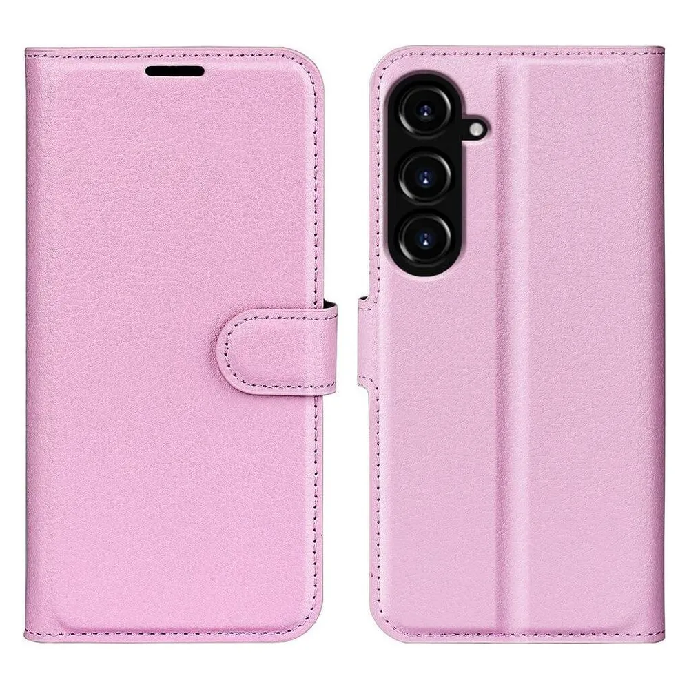 Cover-Discount Galaxy S23 FE - Leder Etui Hülle rosa