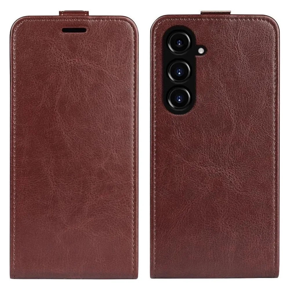 Cover-Discount Galaxy S23 FE - Klassisches Flip Case vertikal braun