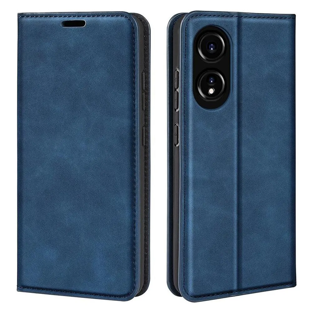 Cover-Discount OPPO A78 4G - Stand Flip Case Hülle dunkelblau