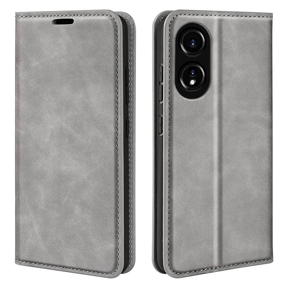 Cover-Discount OPPO A78 4G - Stand Flip Case Hülle grau