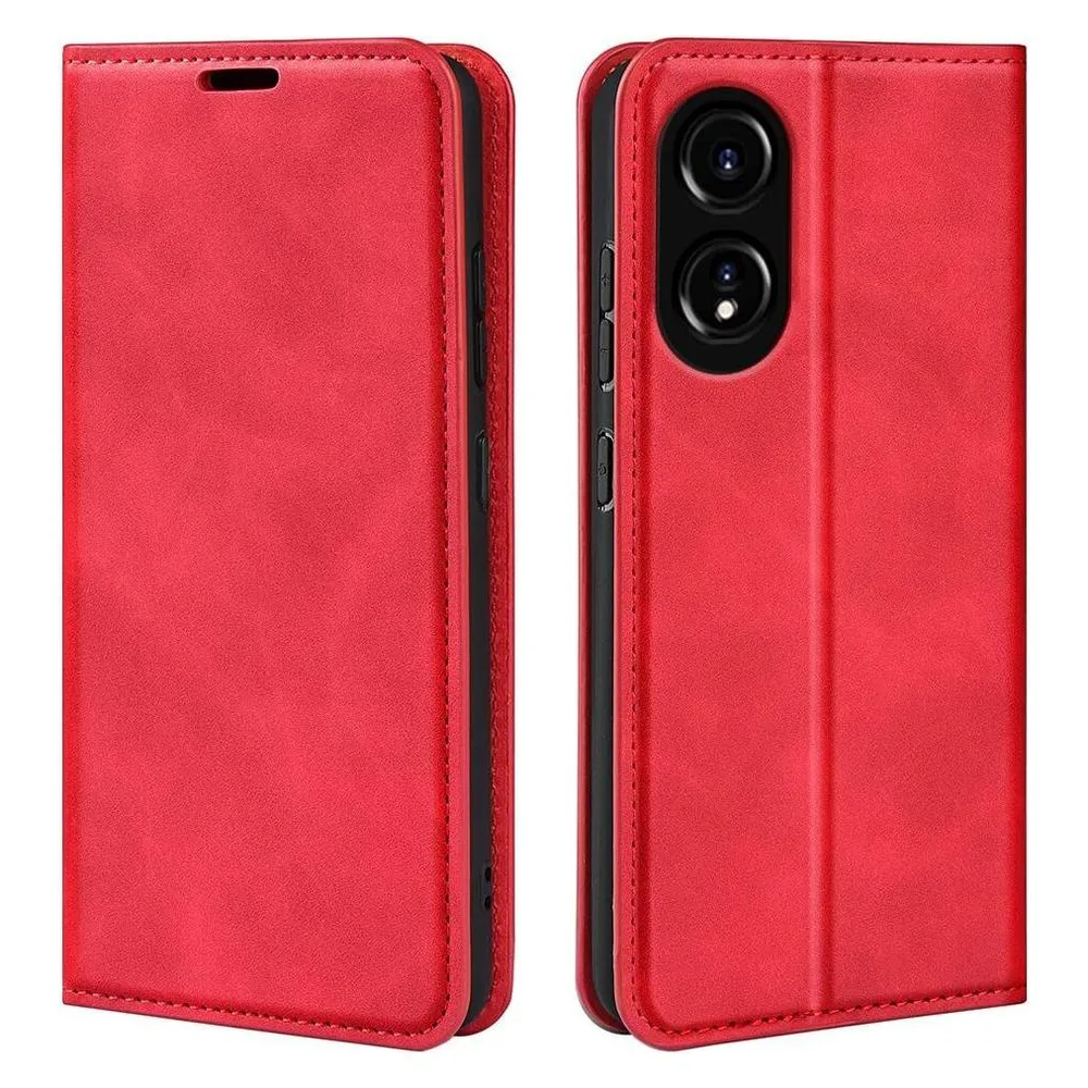Cover-Discount OPPO A78 4G - Stand Flip Case Hülle rot