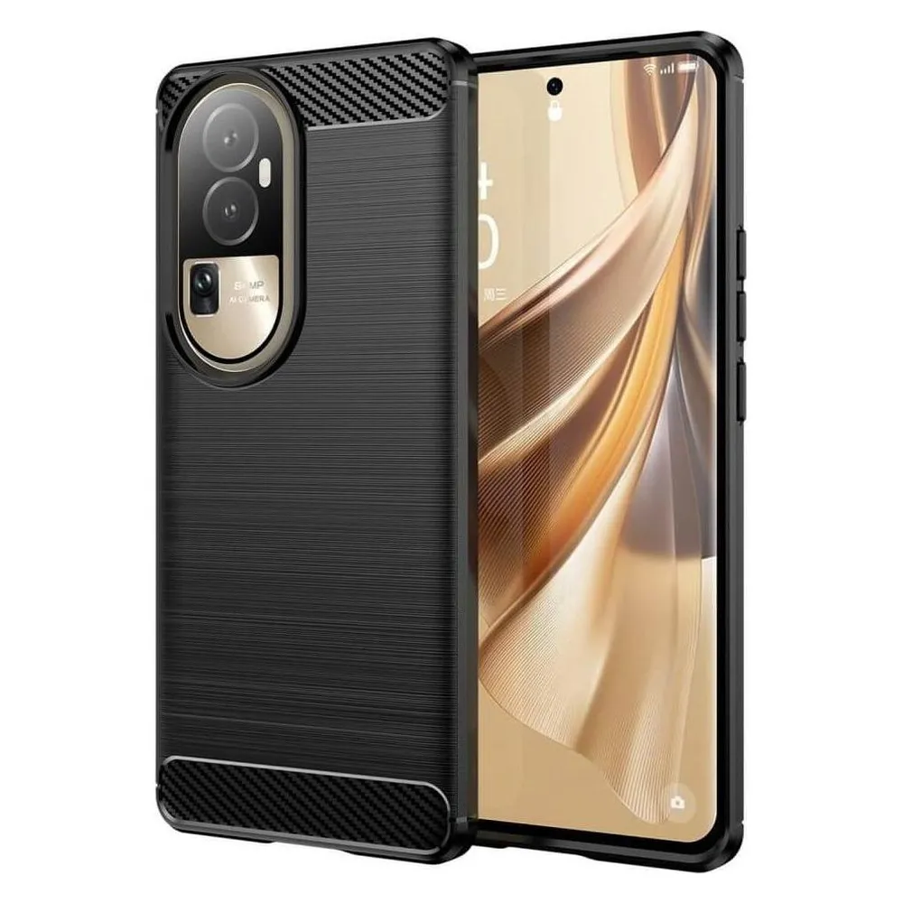 Cover-Discount OPPO Reno 10 / 10 Pro - Metall Carbon Look Hülle schwarz
