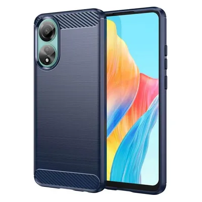 Cover-Discount OPPO A78 4G - Metall Carbon Look Hülle blau