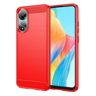 Cover-Discount OPPO A78 4G - Metall Carbon Look Hülle rot