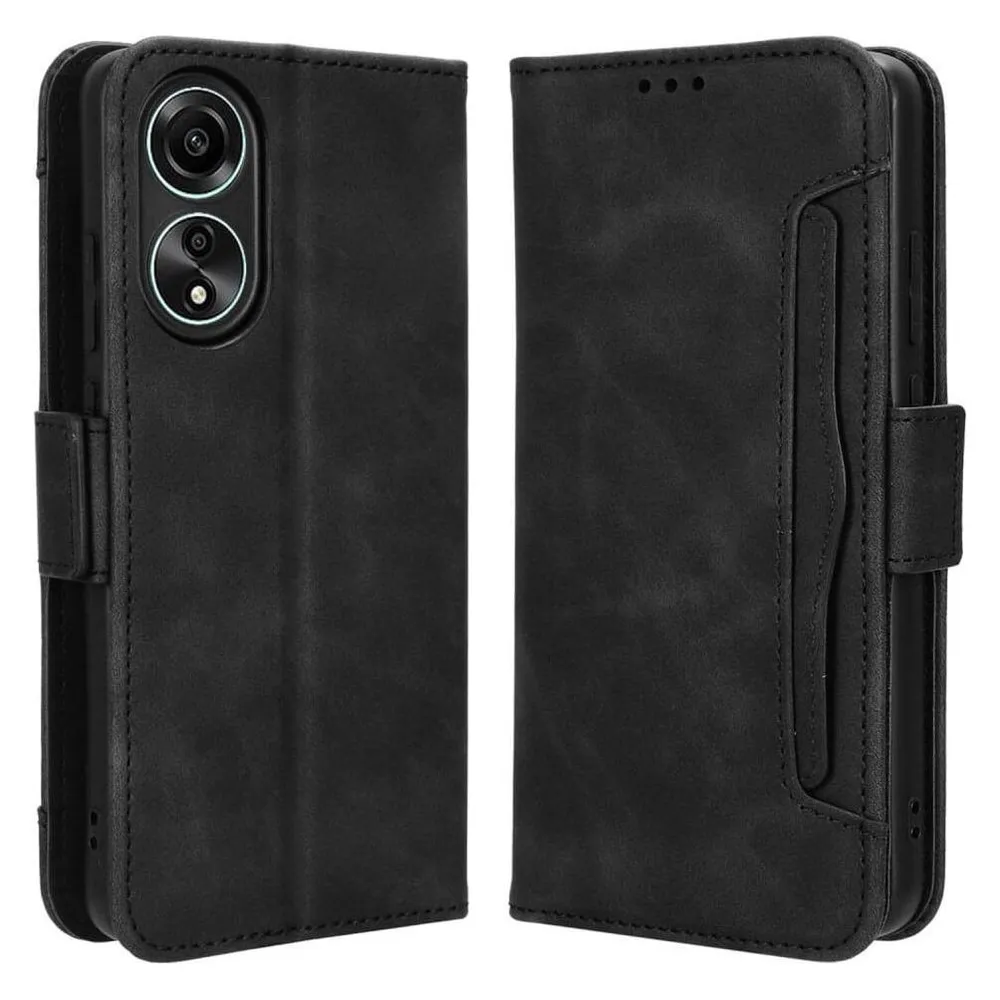 Cover-Discount OPPO A78 4G - Etui mit vielen Kartenfächer schwarz