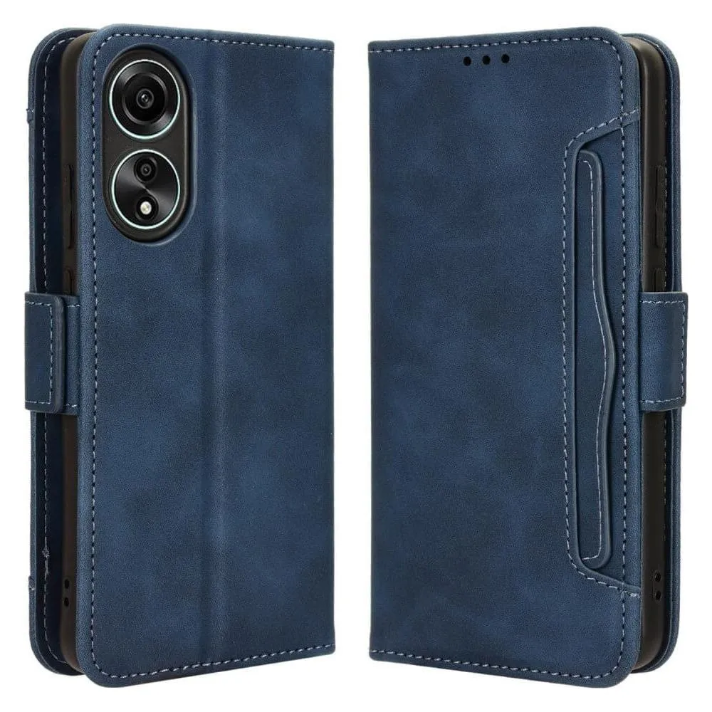 Cover-Discount OPPO A78 4G - Etui mit vielen Kartenfächer dunkelblau