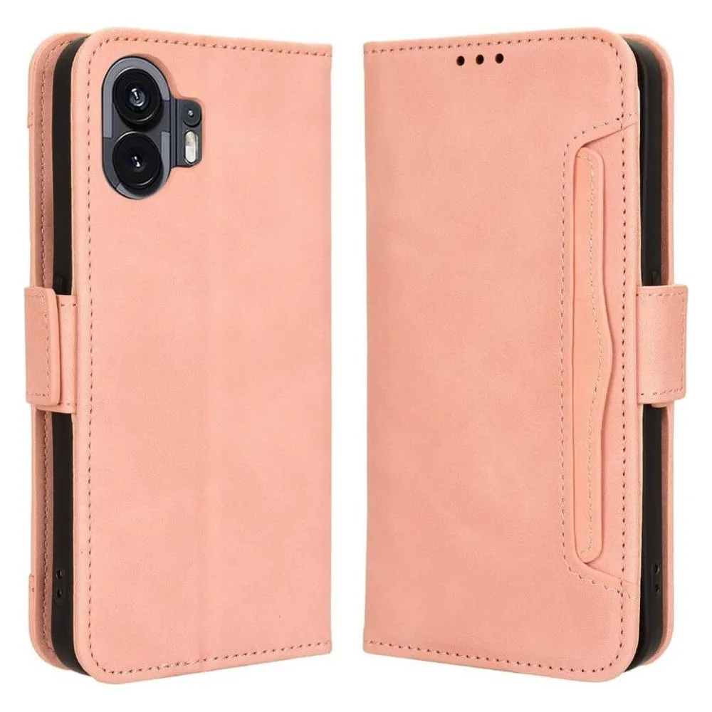 Cover-Discount Nothing Phone (2) - Etui mit vielen Kartenfächer rosa (Nothing Phone (2))