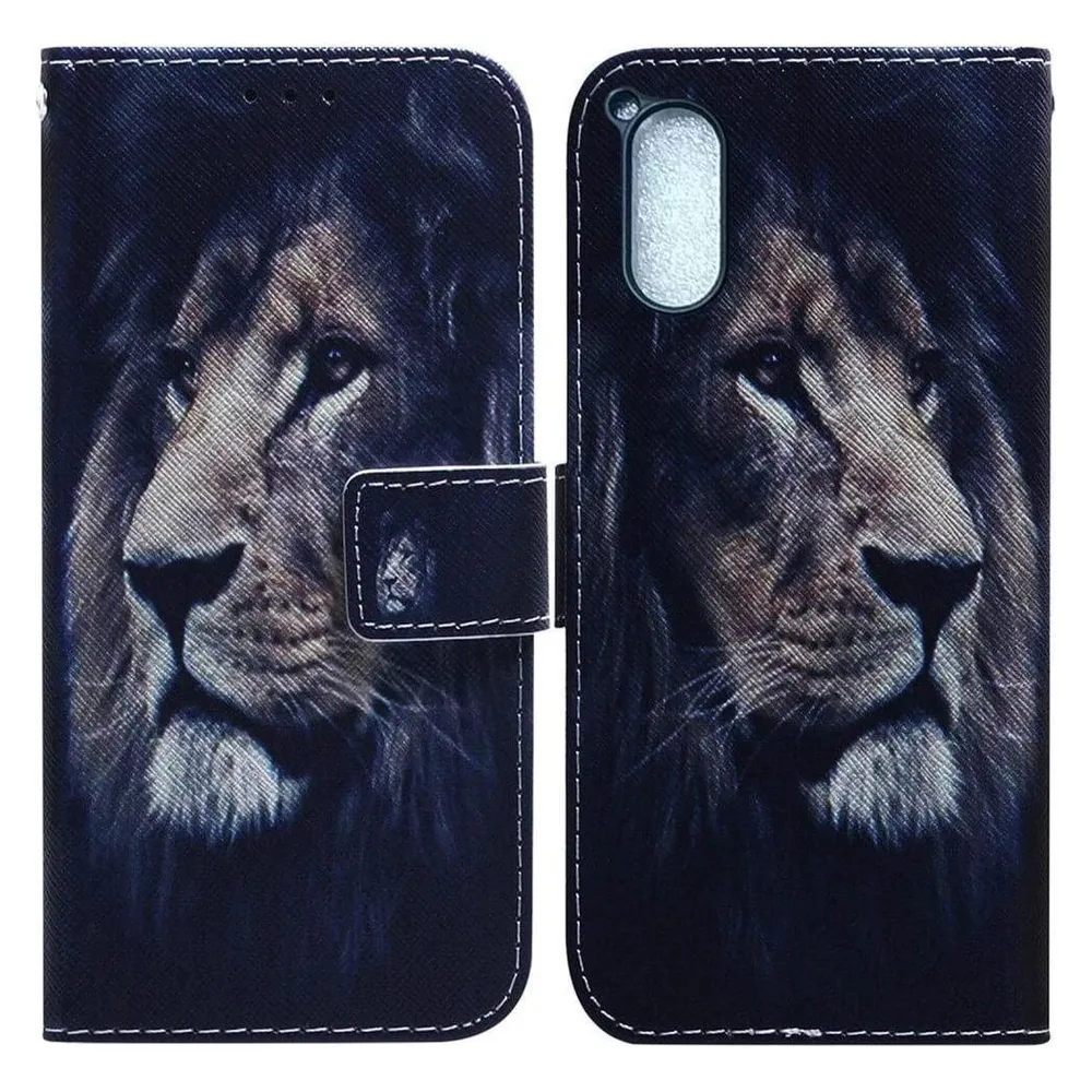 Cover-Discount Sony Xperia 5 V - Leder Etui Hülle Löwe