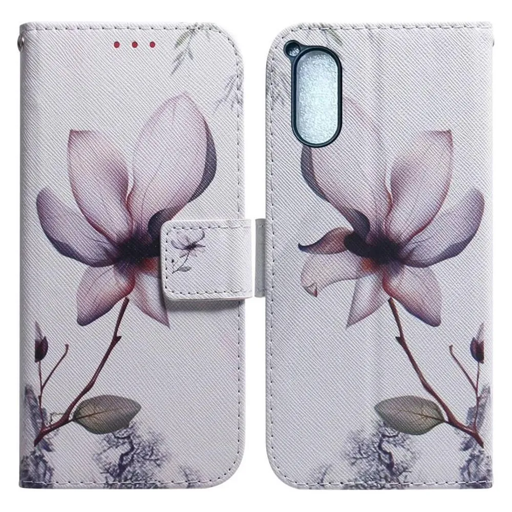 Cover-Discount Sony Xperia 5 V - Leder Etui Hülle Flower