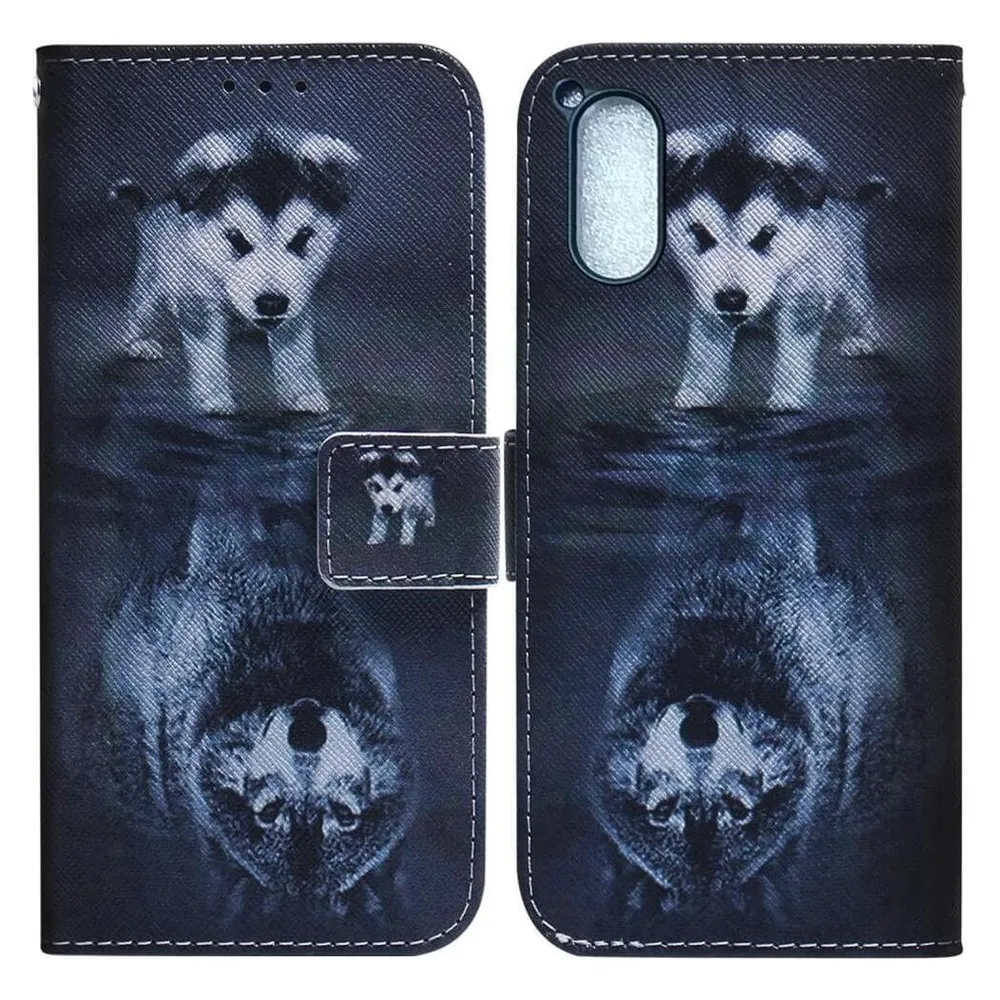 Cover-Discount Sony Xperia 5 V - Leder Etui Hülle Wolf