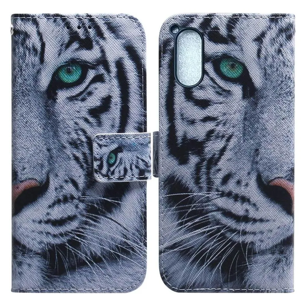 Cover-Discount Sony Xperia 5 V - Leder Etui Hülle Tiger