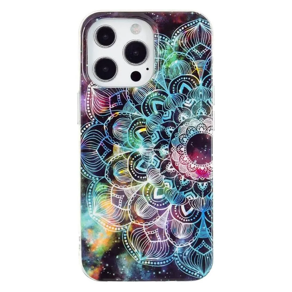 Cover-Discount iPhone 15 Pro - Nachtleuchtende Silikon Hülle Mandala