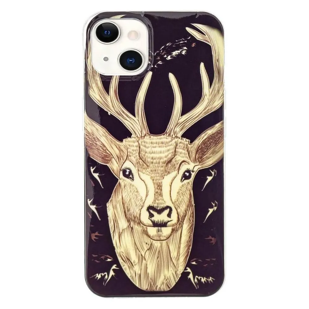 Cover-Discount iPhone 15 Plus - Nachtleuchtende Silikon Hülle Hirsch