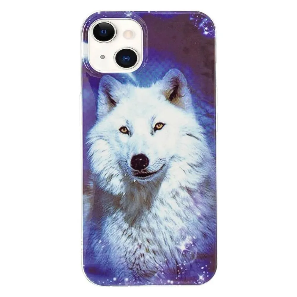 Cover-Discount iPhone 15 Plus - Nachtleuchtende Silikon Hülle Wolf