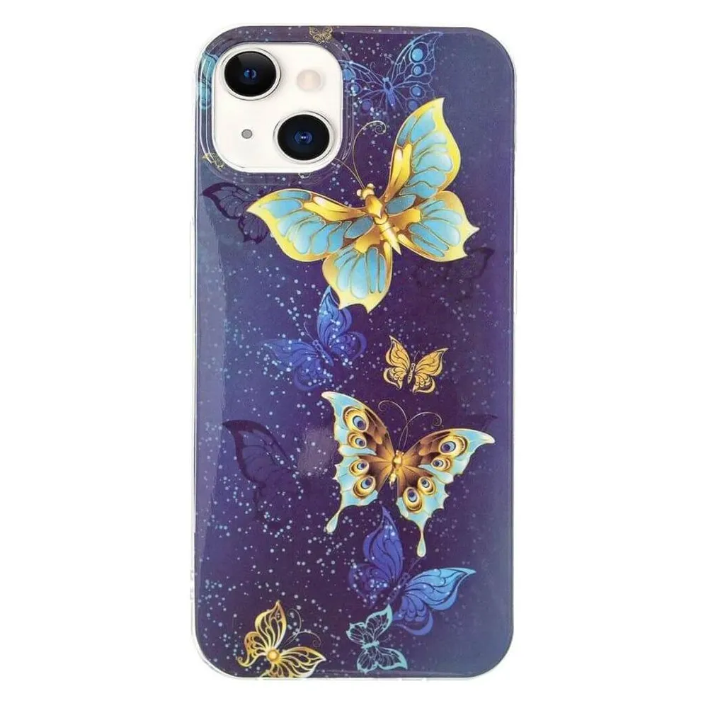 Cover-Discount iPhone 15 Plus - Nachtleuchtende Silikon Hülle Schmetterlinge