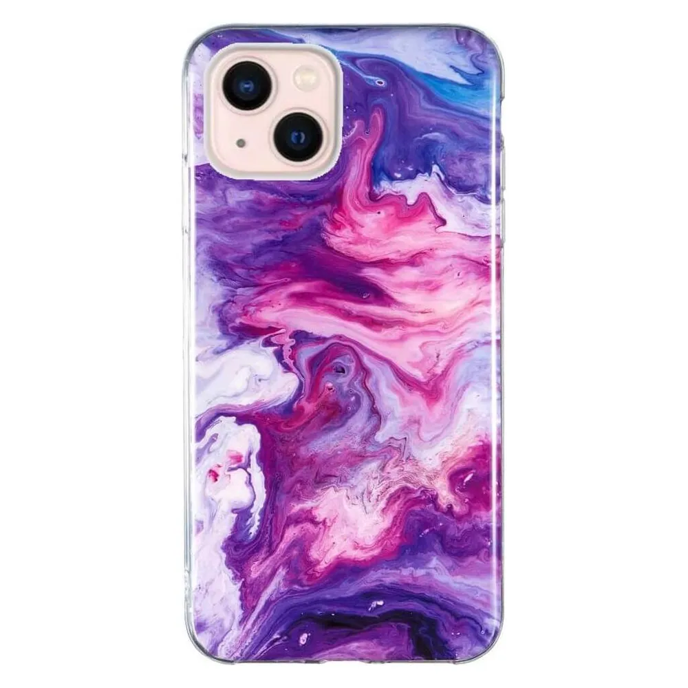 Cover-Discount iPhone 15 Plus - Silikon Gummi Case Cyan Marble