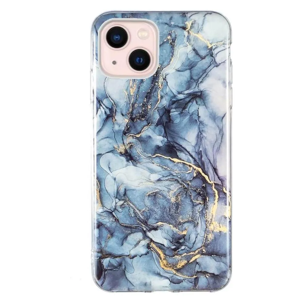 Cover-Discount iPhone 15 Plus - Silikon Gummi Case Grey Marble