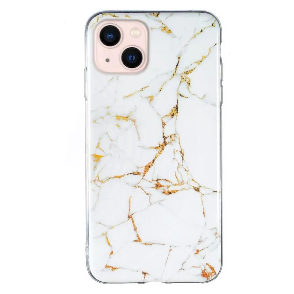 Cover-Discount iPhone 15 Plus - Silikon Gummi Case White Marble