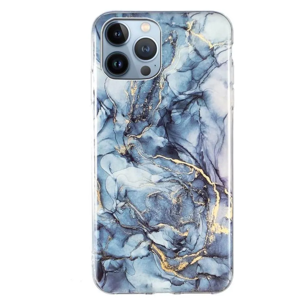 Cover-Discount iPhone 15 Pro - Silikon Gummi Case Grey Marble