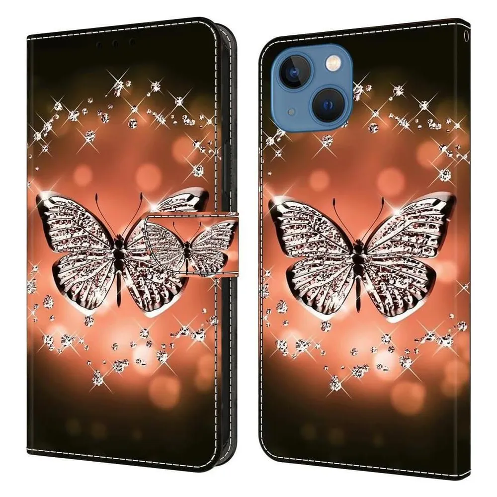 Cover-Discount iPhone 15 Plus - 3D-Effekt Hülle Etui Crystal Butterfly