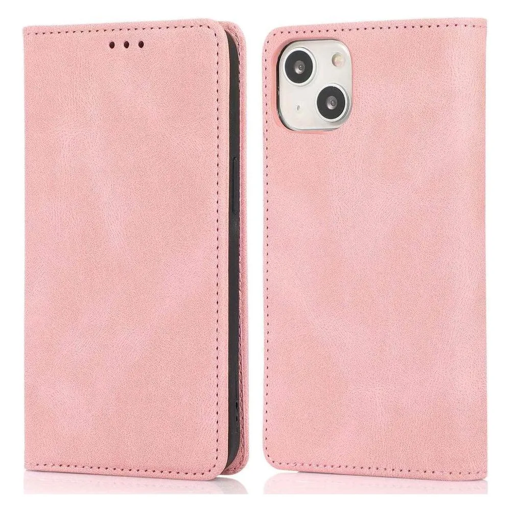 Cover-Discount iPhone 15 Plus - Vintage Flip Case Hülle rosa