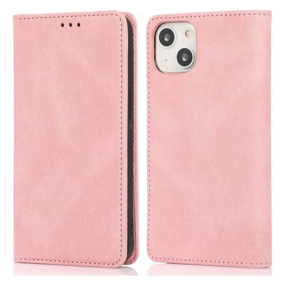 Cover-Discount iPhone 15 - Vintage Flip Case Hülle rosa